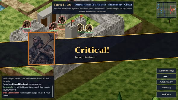 Strategic campaign map and turn-based combat scene.