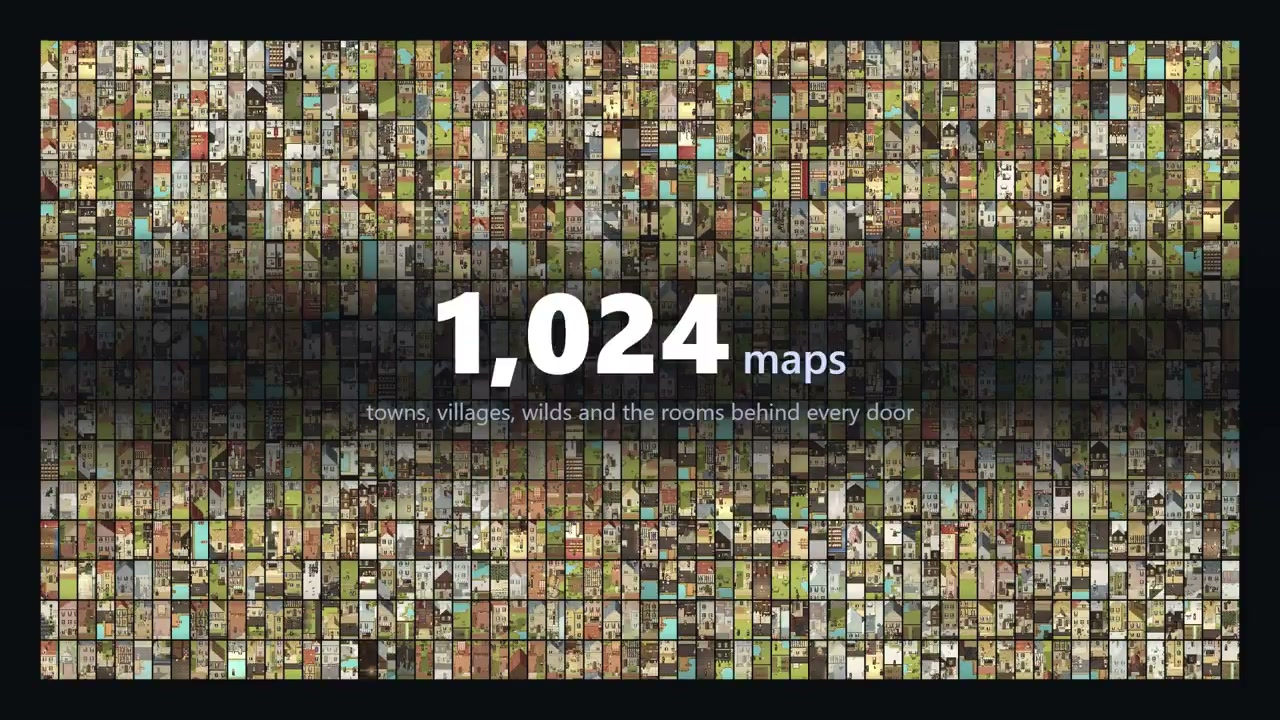 A montage of OpenWorld maps labeled 1,024 maps